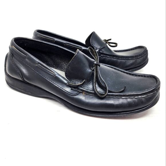 manels Other - Manels Men's Black Leather Loafers Vintage Leather Slipons Casual Gifts Size 7